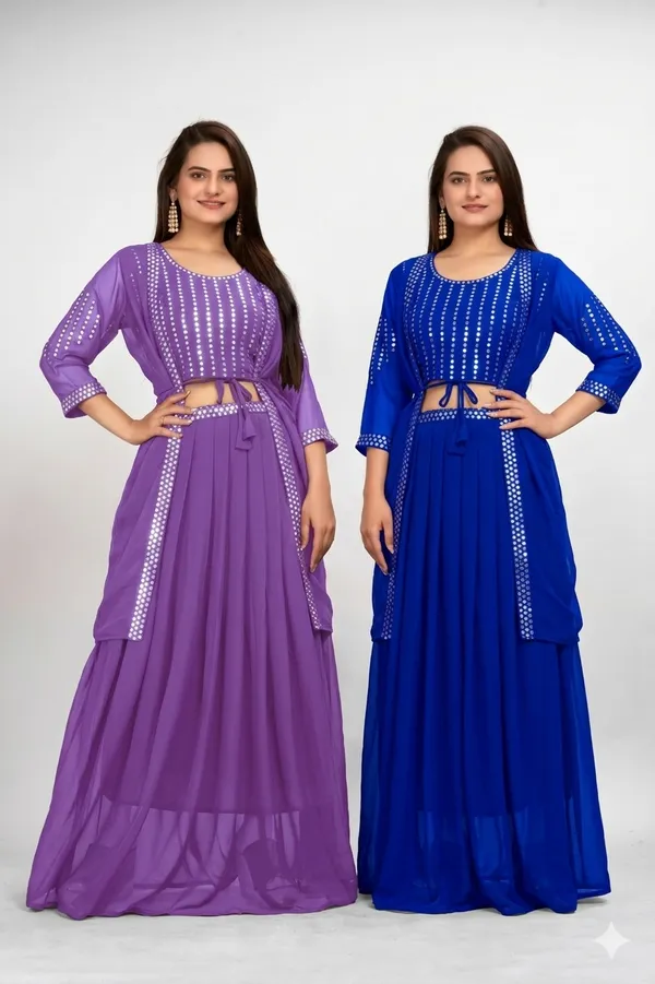 Lavender_and_Blue_Georgette_Embroidery_Work_Lehenga_Choli_With_Shrug_For_Women_(Pack_of_2)