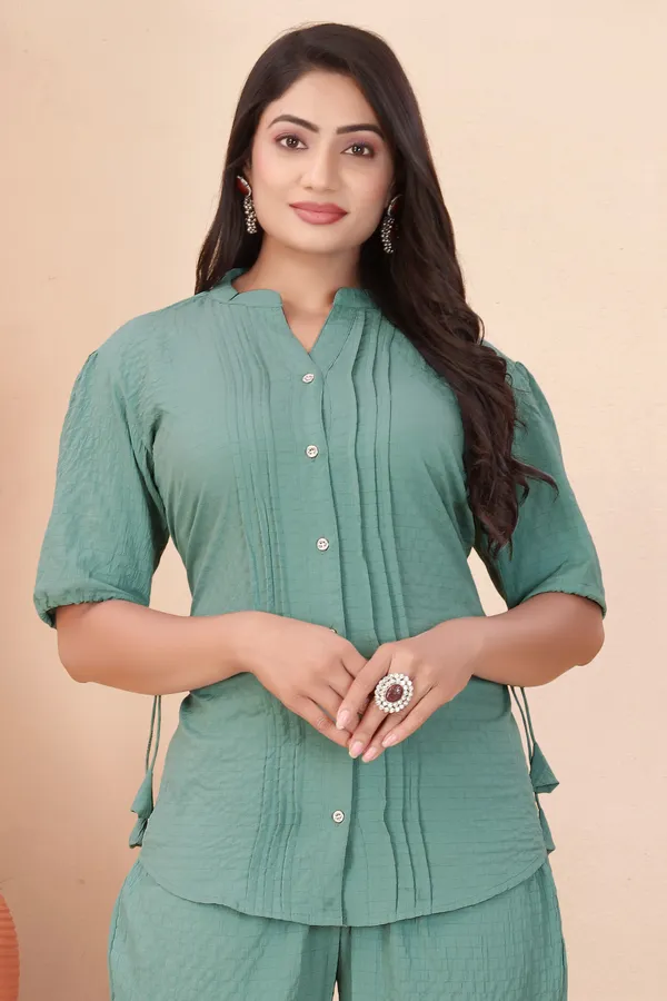 Pista_Textured_Fabric_Pintuck_Half_Sleeve_Top_&_Straight_Casual_Co-Ord_Set_For_Women
