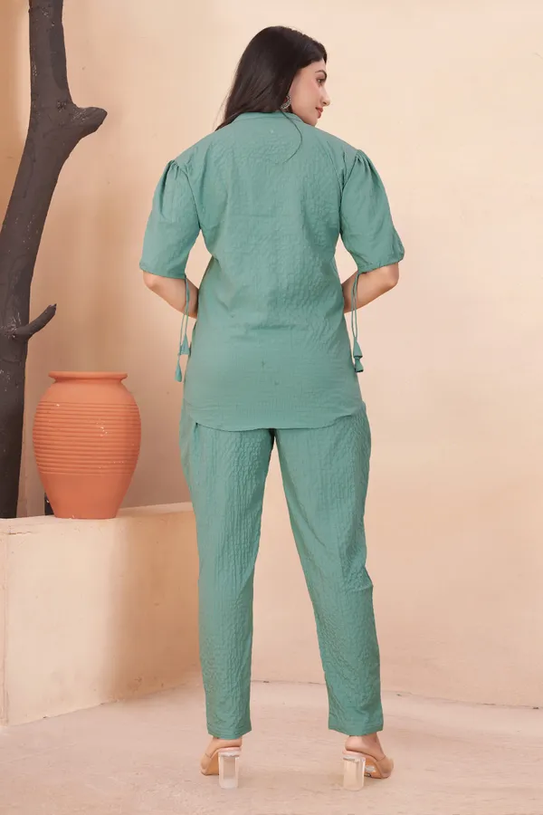 Pista_Textured_Fabric_Pintuck_Half_Sleeve_Top_&_Straight_Casual_Co-Ord_Set_For_Women