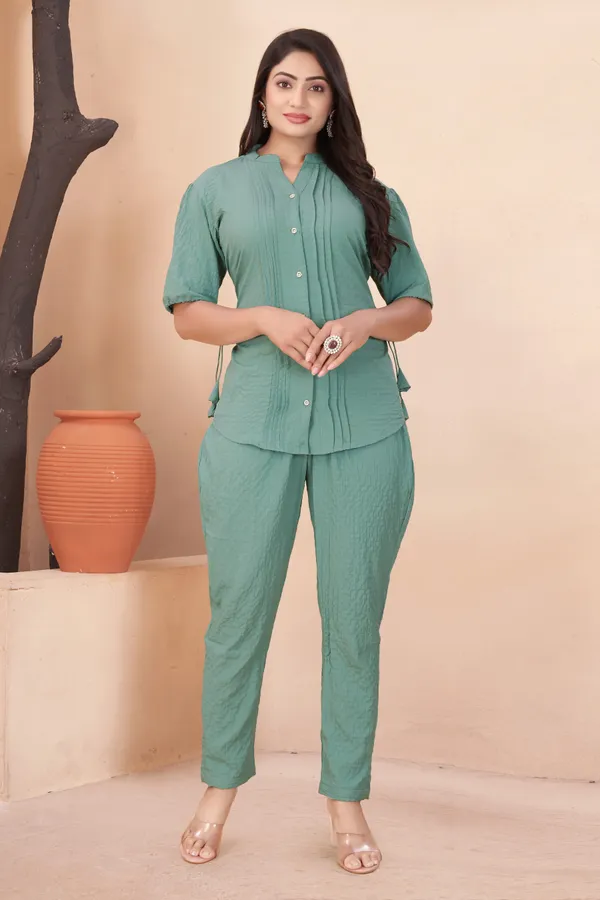 Pista_Textured_Fabric_Pintuck_Half_Sleeve_Top_&_Straight_Casual_Co-Ord_Set_For_Women