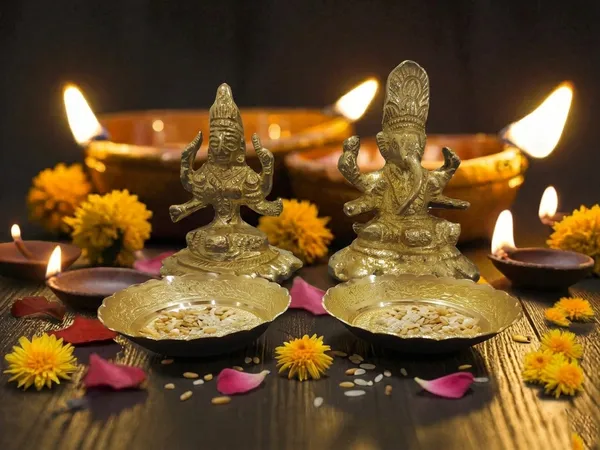 Gold_Brass_Premium_Figurine_And_Bowl_For_Home_Decor_And_Prayer_Room_And_Altar_Pack_Of_4