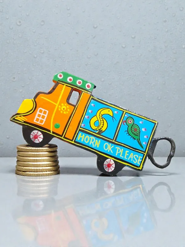 Hand-Painted_Wooden_Bottle_Opener_Cum_Fridge-magnet_Truck_Shape