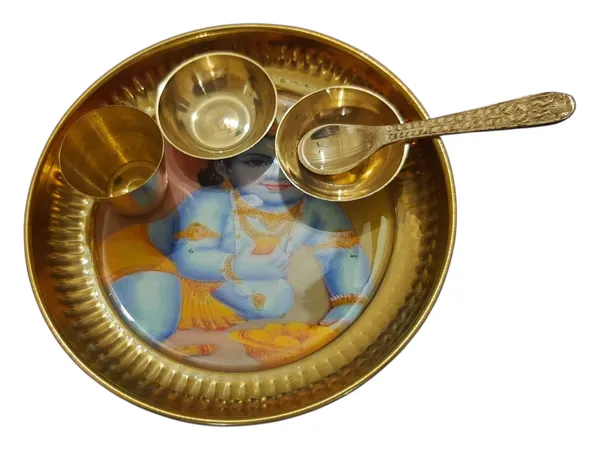 Gold_Brass_Premium_Plate_Set_For_Home_Decor_And_Prayer_Room_And_Altar