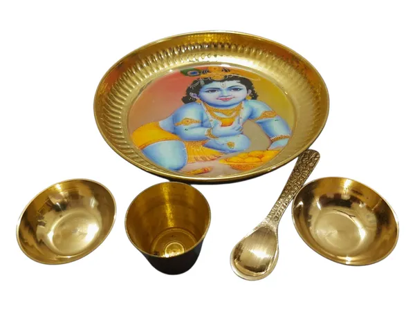 Gold_Brass_Premium_Plate_Set_For_Home_Decor_And_Prayer_Room_And_Altar