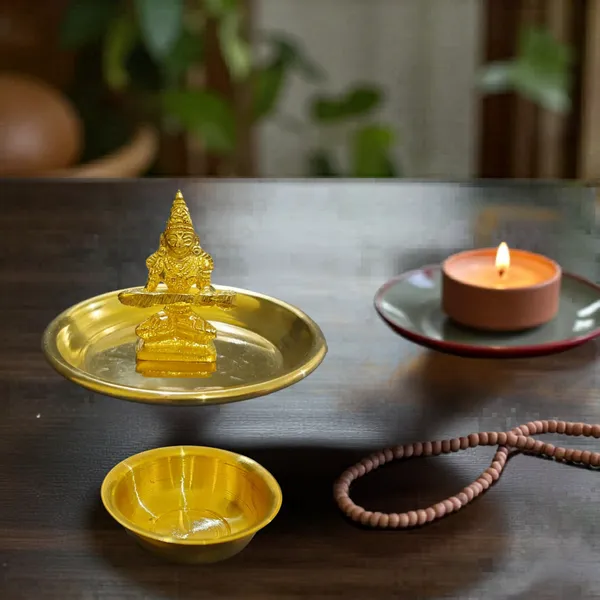 Gold_Brass_Premium_Figurine_and_Brass_Bowl_For_Home_Decor_And_Prayer_Room_And_Altar