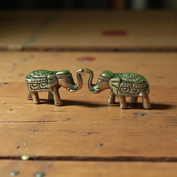 Gold_Brass_Elephant_Pair_Premium_Figurine_For_Home_Decor_And_Prayer_Room_And_Altar