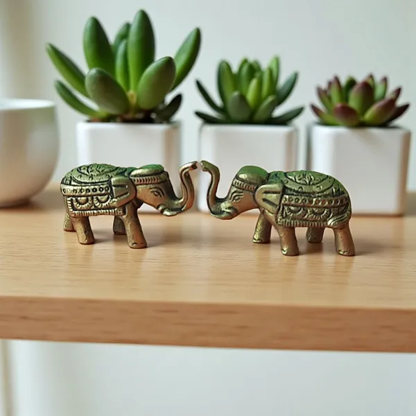 Gold_Brass_Elephant_Pair_Premium_Figurine_For_Home_Decor_And_Prayer_Room_And_Altar