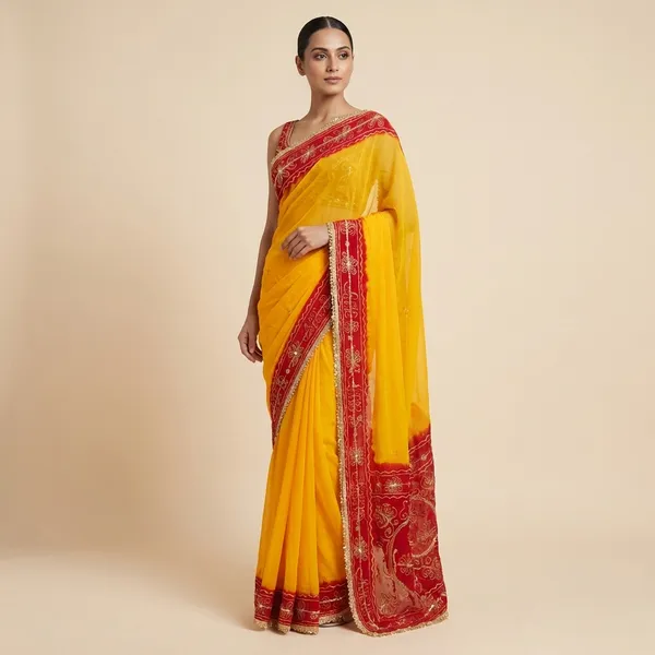 Yellow_And_Light_Purple_Shiffon_Premium_Saree_For_Women_Pack_Of_2