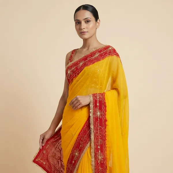 Yellow_And_Light_Purple_Shiffon_Premium_Saree_For_Women_Pack_Of_2
