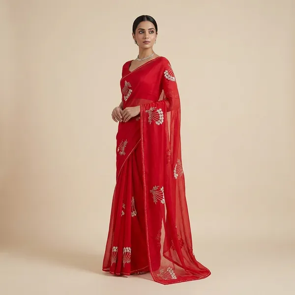 Red_Shiffon_Premium_Saree_For_Women