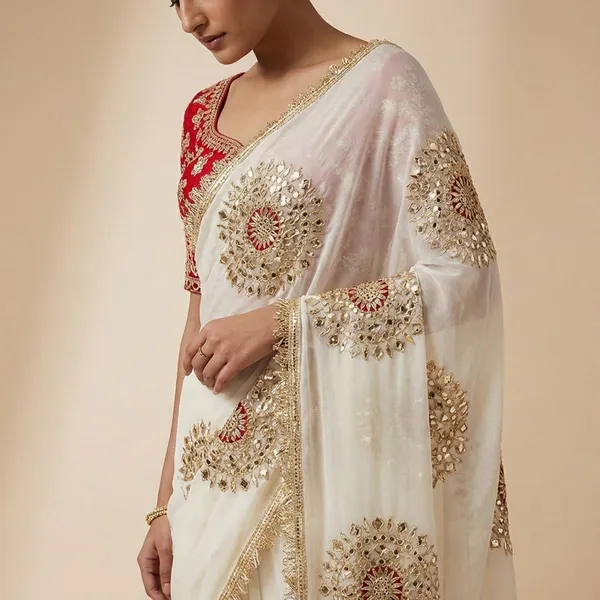 Cream_Shiffon_Premium_Saree_For_Women