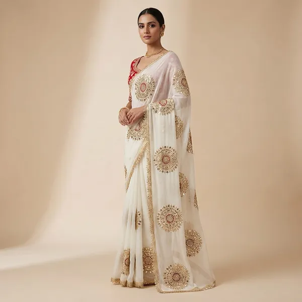 Cream_Shiffon_Premium_Saree_For_Women