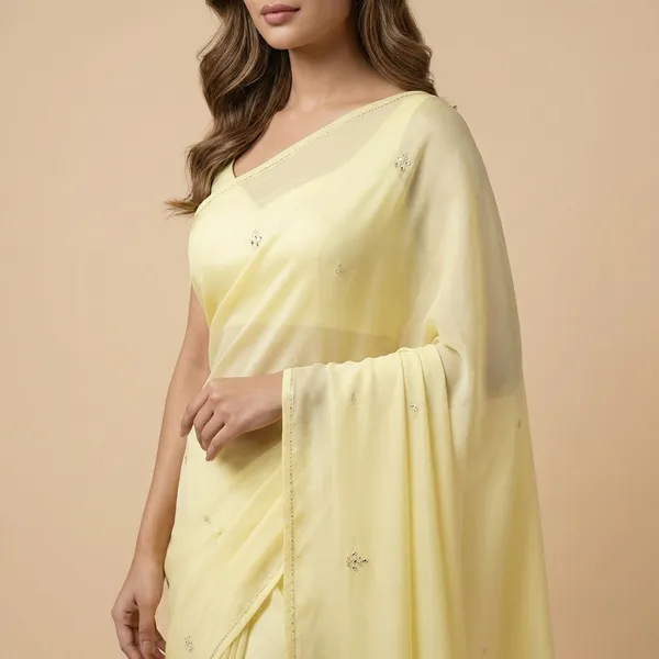 Yellow_And_Peach_Shiffon_Premium_Saree_For_Women