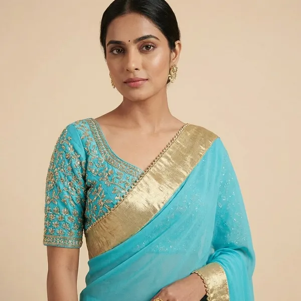 Blue_Georgette_Premium_Saree_For_Women