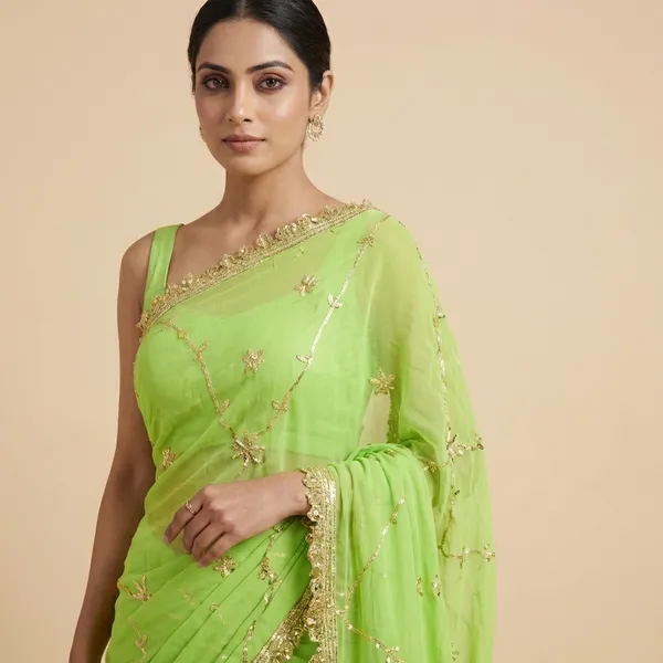 Green_Shiffon_Premium_Saree_For_Women