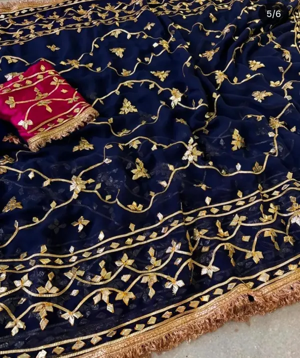 Navy_Blue_And_Blue_Shiffon_Premium_Saree_For_Women_Pack_Of_2