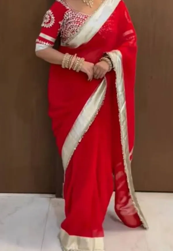 Red_Georgette_Premium_Saree_For_Women
