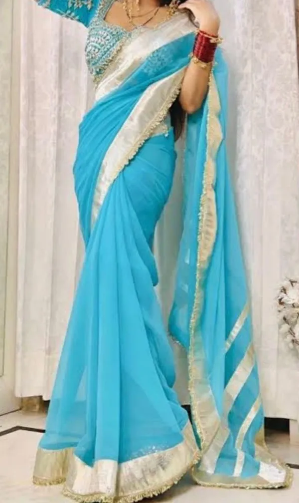 Blue_Georgette_Premium_Saree_For_Women