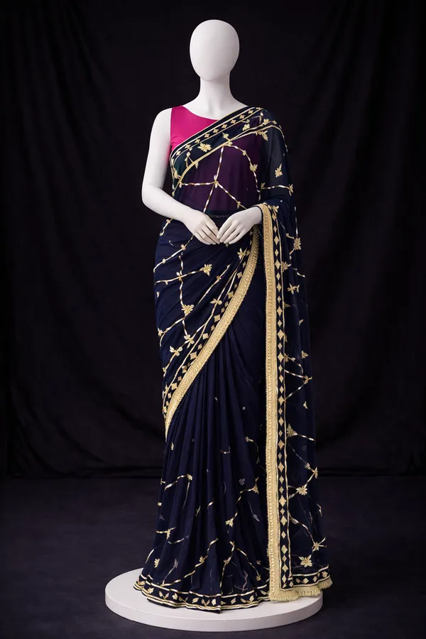Navy_Blue_And_Blue_Shiffon_Premium_Saree_For_Women_Pack_Of_2