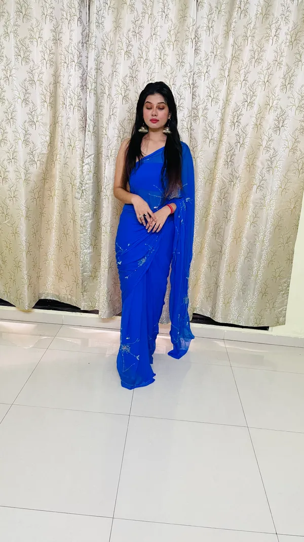royal_blue_soft_chiffon_lightweight_golden_stone_work_same_saree_b
