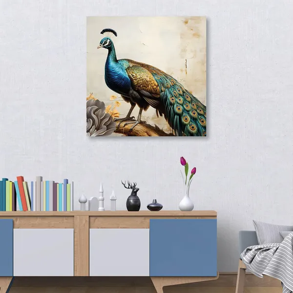 Peacock_Bird_Canvas_Painting_With_Wooden_Frame