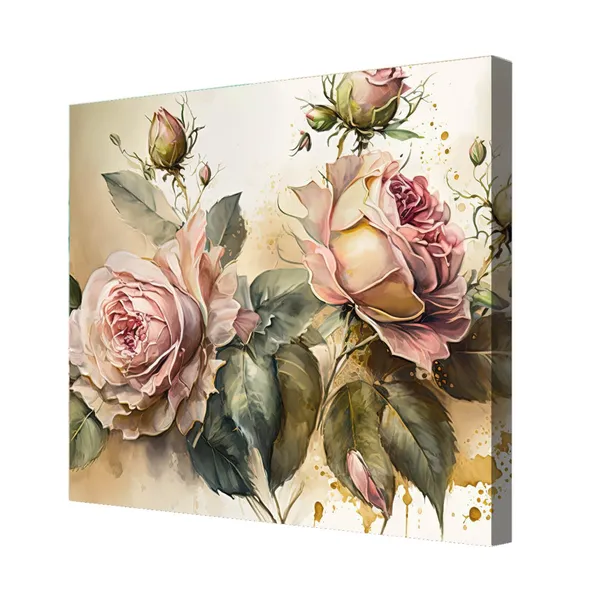 Wooden_Flowers_Wall_Art_Canvas_Painting