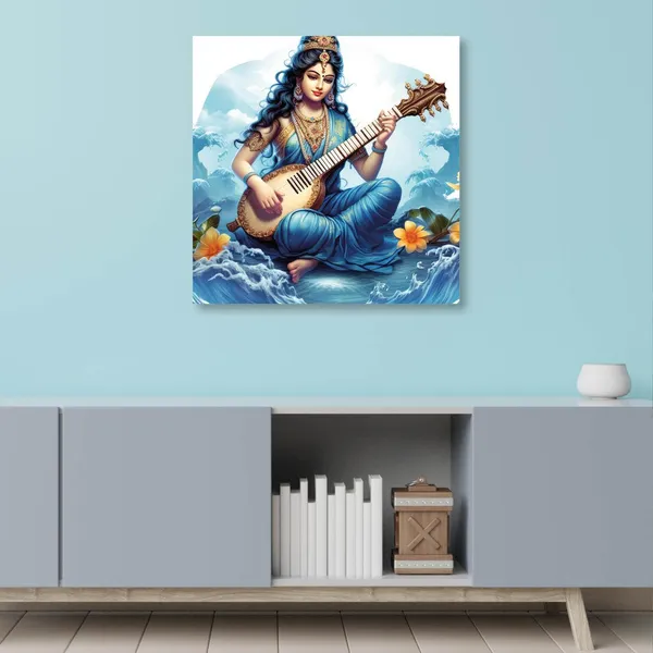 Goddess_Saraswati_Canvas_Painting
