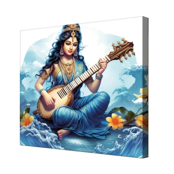 Goddess_Saraswati_Canvas_Painting