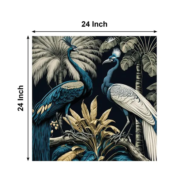 Peacock_Birds_Canvas_Wall_Art_With_Wooden_Frame