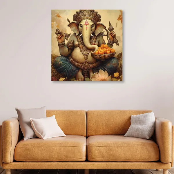 Ganesh_Canvas_Painting_With_Wooden_Frame