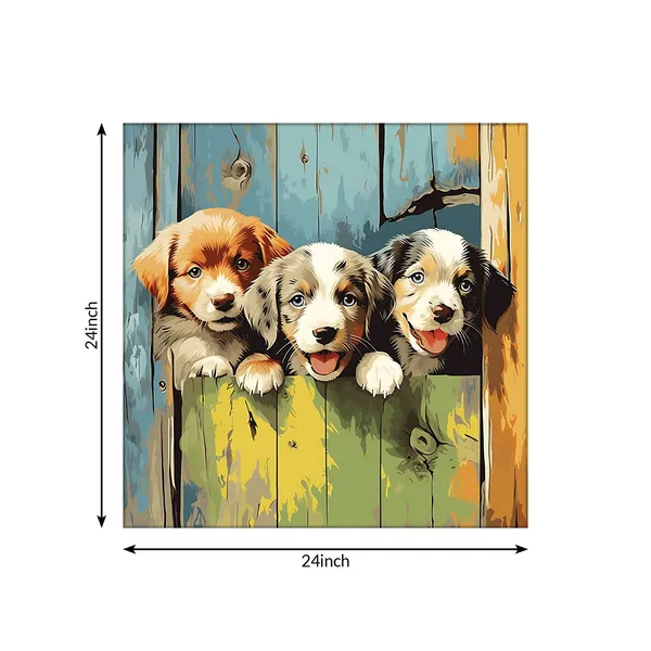 Dog_Wall_Art_Canvas_Painting_With_Wooden_Frame