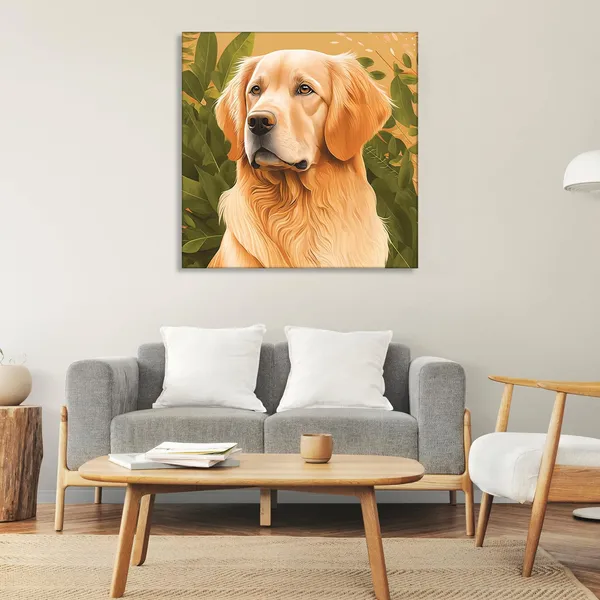 Golden_Retriever_Canvas_Painting_With_Wood_Frame