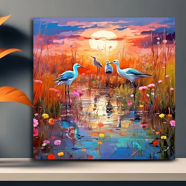 Wooden_Wall_Art_Canvas_Painting_With_Engineered_Wood_Frame