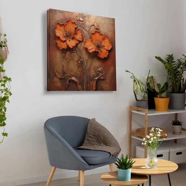 Flower_Wall_Art_Canvas_Painting_With_Wooden_Frame