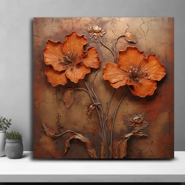 Flower_Wall_Art_Canvas_Painting_With_Wooden_Frame