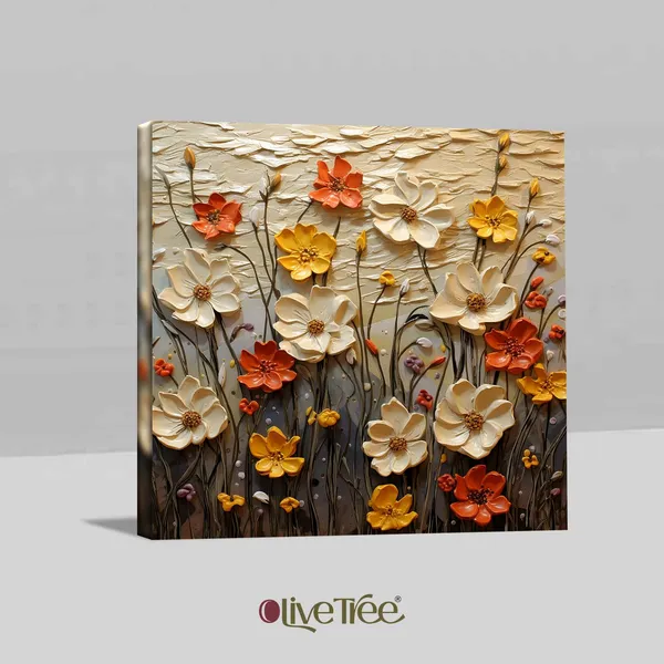 Flower_Canvas_Wall_Art_With_Wooden_Frame