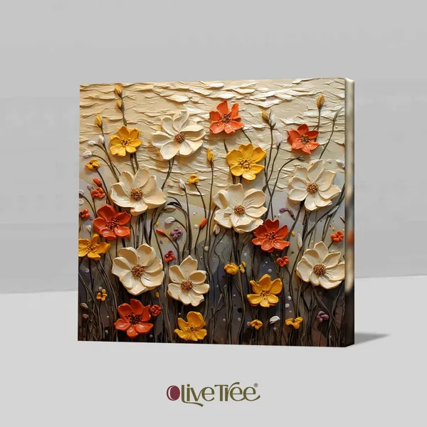 Flower_Canvas_Wall_Art_With_Wooden_Frame