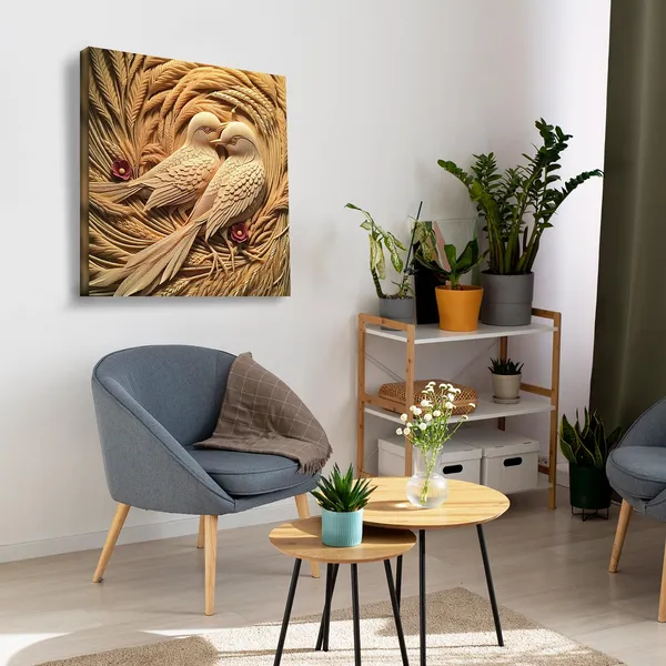 Wooden_Wall_Art_Canvas_Painting_With_Engineered_Wood_Frame
