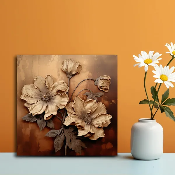 Flower_Wall_Art_Canvas_Painting_With_Wooden_Frame