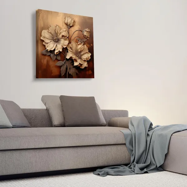Flower_Wall_Art_Canvas_Painting_With_Wooden_Frame