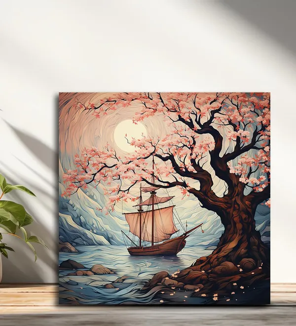 Wooden_Wall_Art_Canvas_Painting_With_Engineered_Wood_Frame