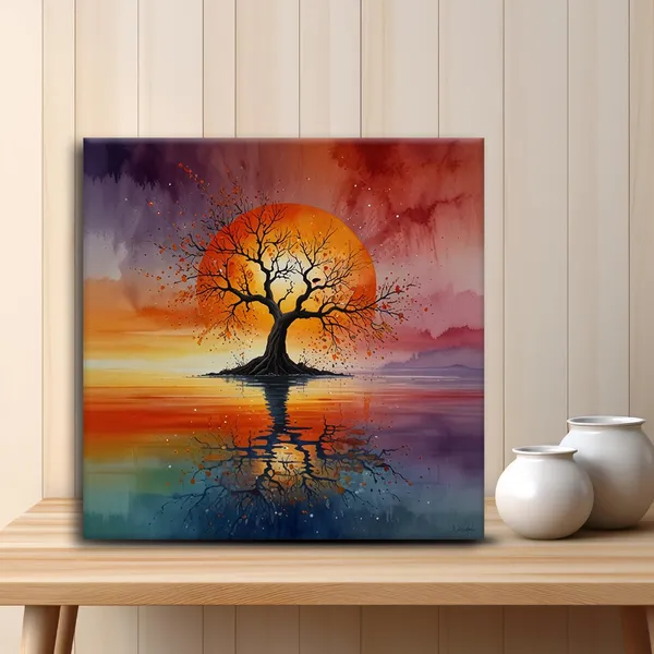 Wooden_Wall_Art_Canvas_Painting_With_Engineered_Wood_Frame