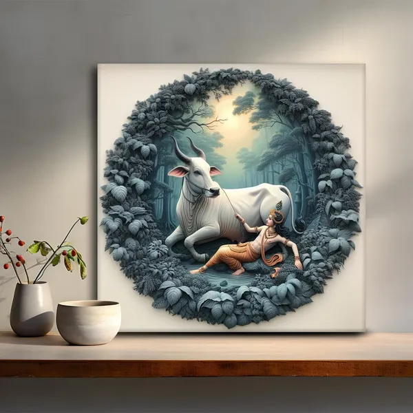 Wooden_Wall_Art_Canvas_Painting_With_Engineered_Wood_Frame
