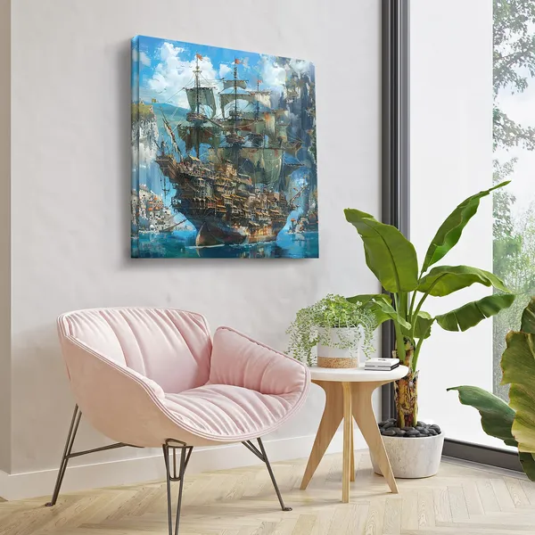 Wooden_Wall_Art_Canvas_Painting_With_Engineered_Wood_Frame
