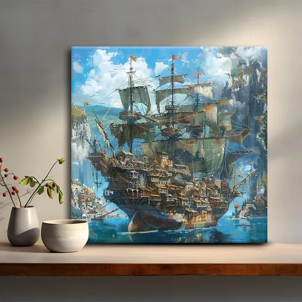 Wooden_Wall_Art_Canvas_Painting_With_Engineered_Wood_Frame