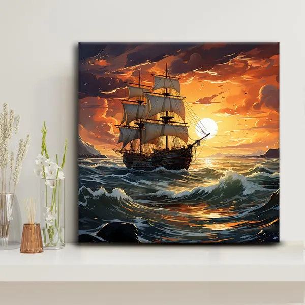 Wooden_Wall_Art_Canvas_Painting_With_Engineered_Wood_Frame