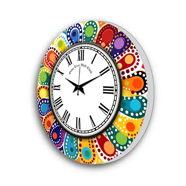Rangoli_Glass_Wall_Clock