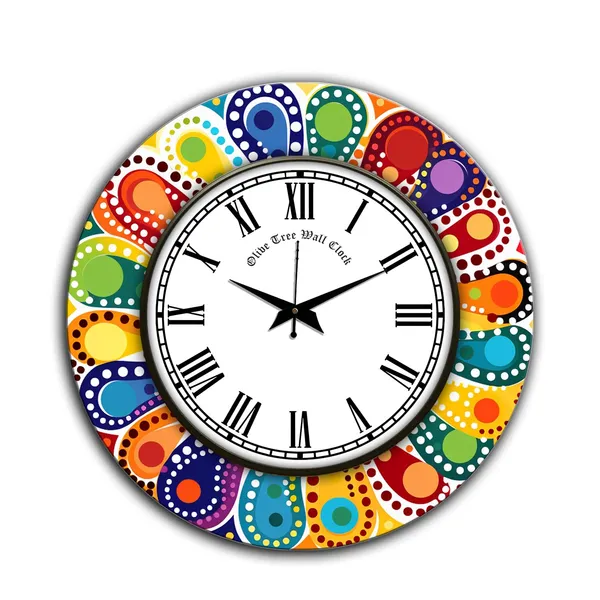 Rangoli_Glass_Wall_Clock