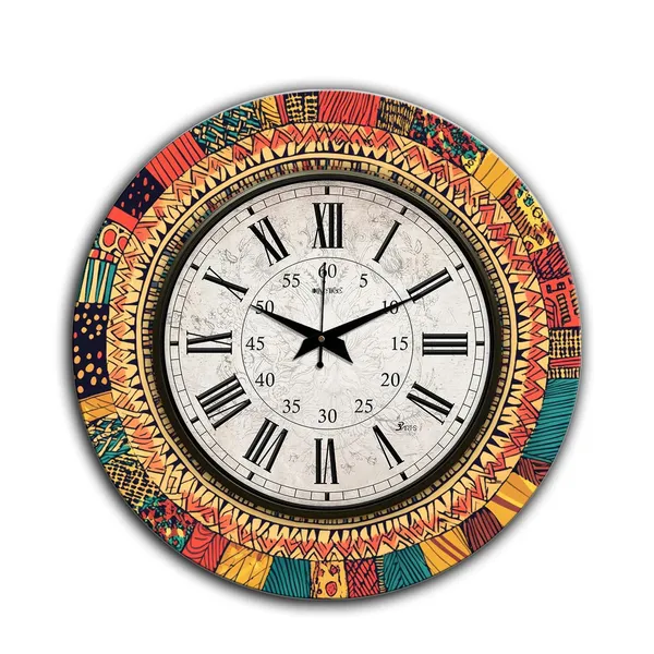 Rangoli_Glass_Wall_Clock