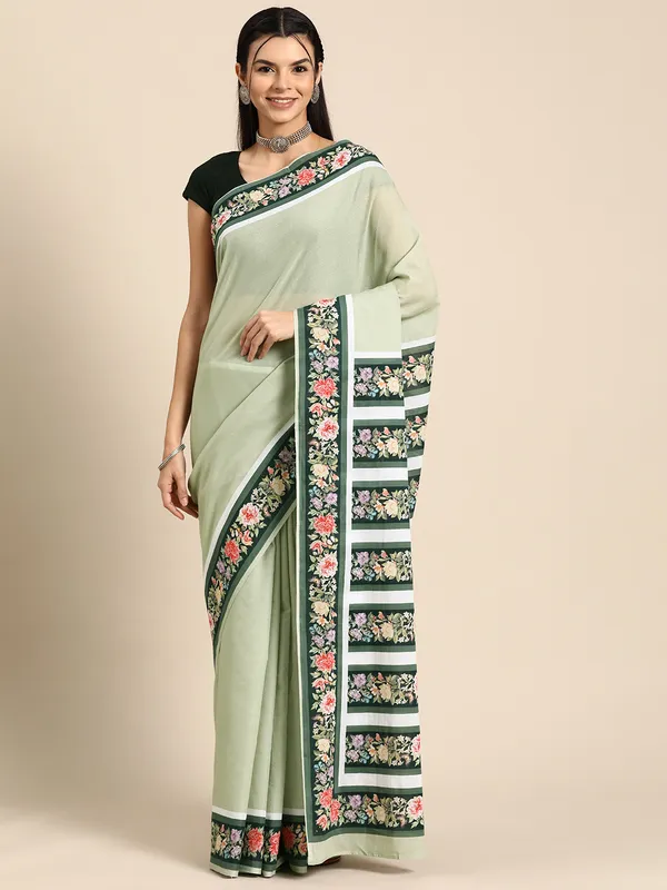 Green_Pure_Cotton_Saree_For_Women
